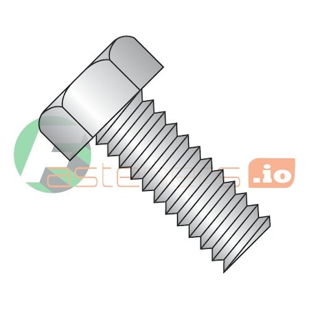 #6-32 X 1 In Slotted Hex Machine Screw, Plain 18-8 Stainless Steel, 5000 PK